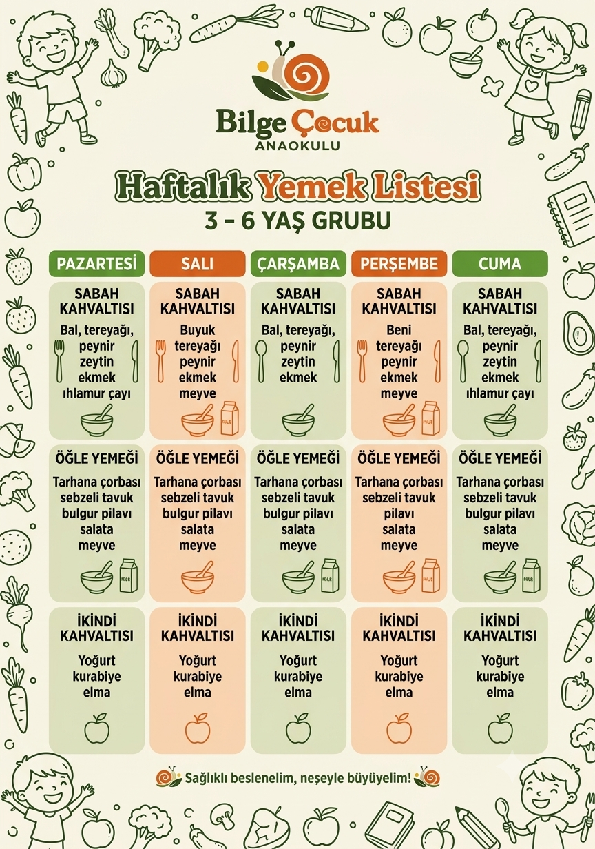 Haftalık Yemek Listesi